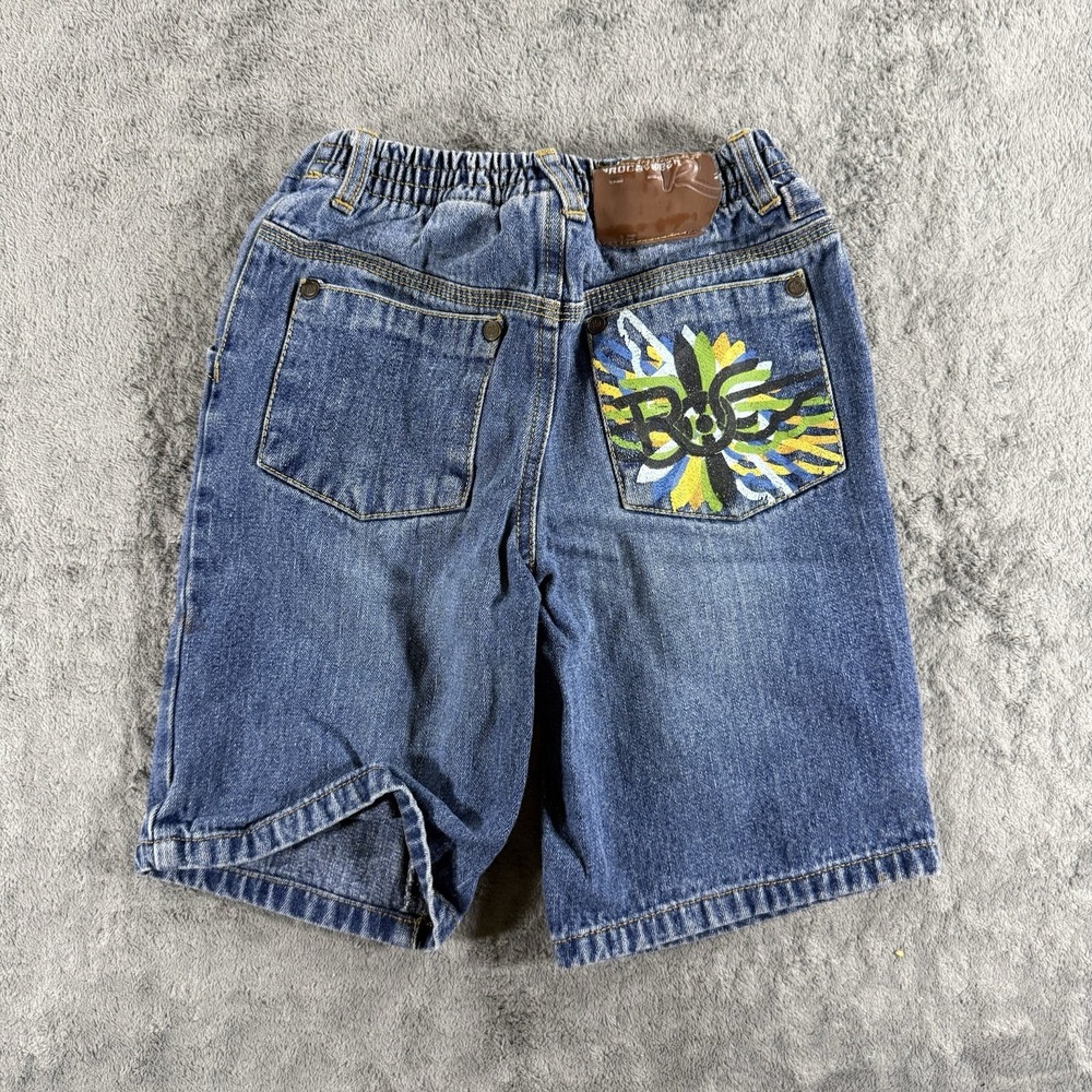 Vintage Rocawear Shorts Boys 3T Blue Denim Pull On Hip Hop Y2K Streetwear Baggy